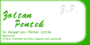 zoltan pentek business card
