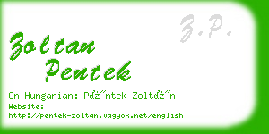zoltan pentek business card